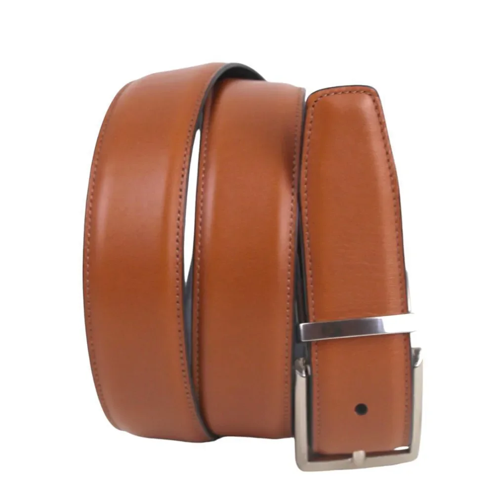 CLASSIC BLACK BROWN REAL LEATHER 1 3/8